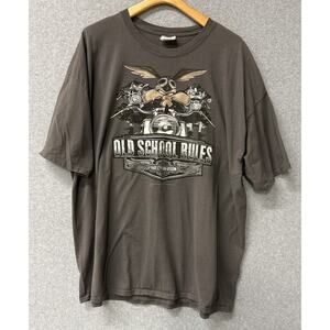 Harley Davidson Looney Tunes Old School Rules Vintage Y2K Shirt Men’s Size 3X